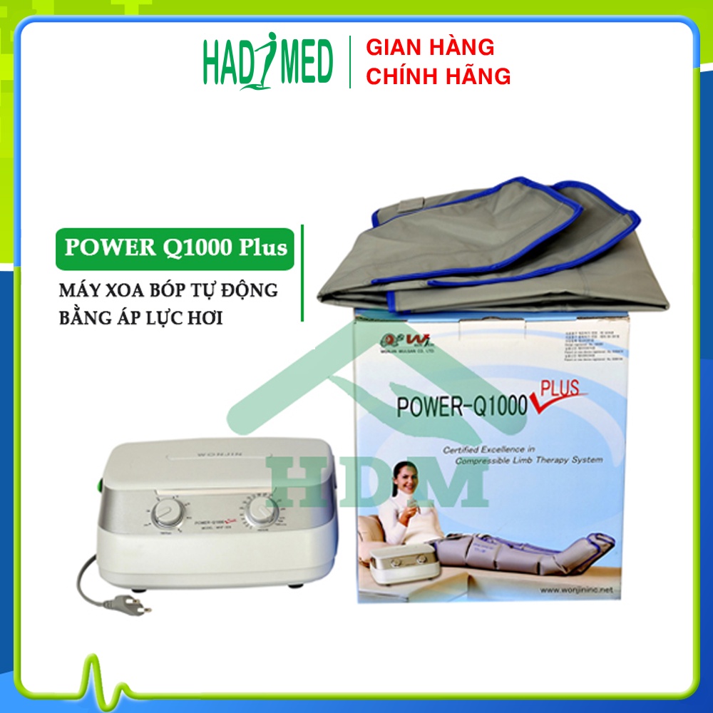 Máy massage nén ép hỗ trợ người bệnh giãn tĩnh mạch Power Q1000 | Máy xoa bóp bằng áp lực hơi nhỏ gọn | hadimed