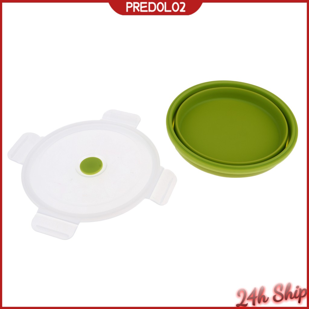 [Predolo2] Tô Silicone Đựng Thức Ăn Cắm Trại Không BPA Dung Tích 400ml Màu Đỏ