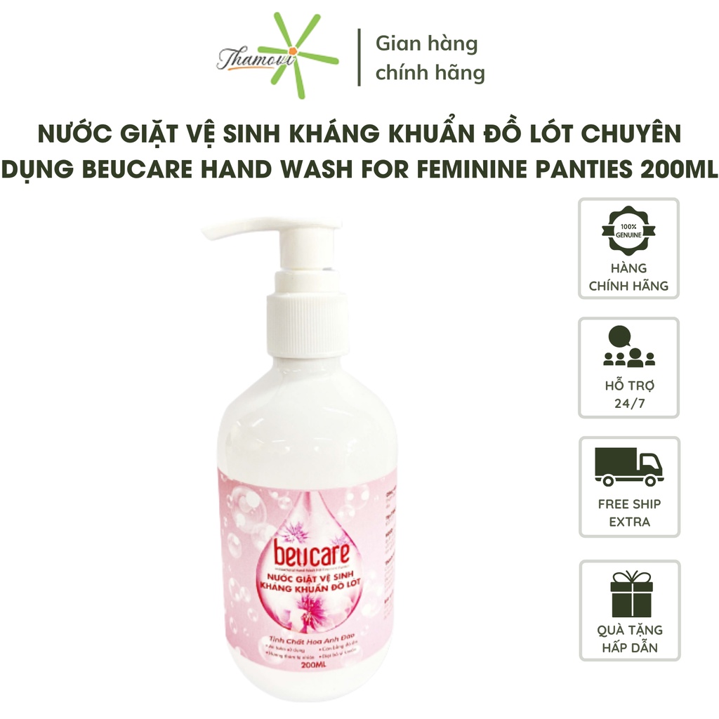 Nước giặt vệ sinh kháng khuẩn đồ lót chuyên dụng BeUcare Hand Wash For Feminine Panties 200ml