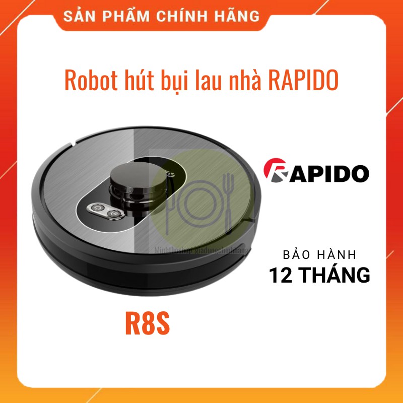 (Chính hãng) Robot hút bụi lau nhà RAPIDO R8S, bảo hành 12 tháng, diệt khuẩn bằng tia UV bảo vệ sức khỏe gia đình bạn.