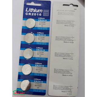 VỈ 5 PIN CÚC ÁO CR2016 LITHIUM