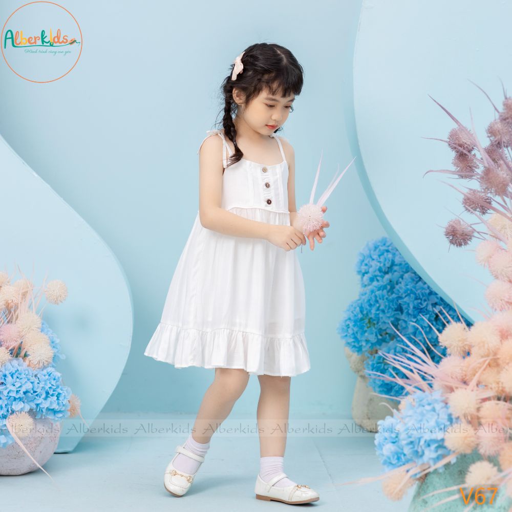 Váy bé gái ALBERKIDS 2 dây 2 lớp công chúa xinh đẹp cho trẻ em 2,3,4,5,6,7,8,9,10,11,12 tuổi [V67]