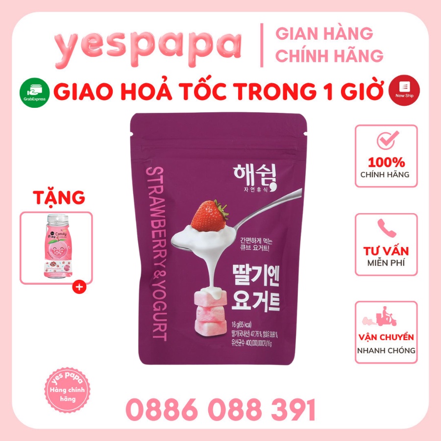 Sữa chua khô sấy lạnh Hàn Quốc Haeswim gói 16g cho Bé từ  6 tháng