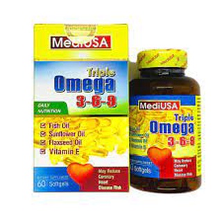 ✅ Viên uống Chống Oxy hóa, Giúp tăng cường sức khỏe tim mạch Triple Omega 3-6-9 MediUSA.
