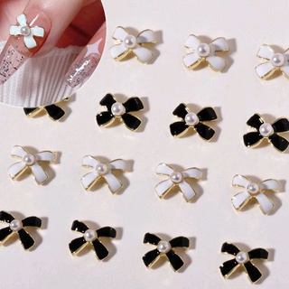 Charm nơ nail trắng,đen gắn móng