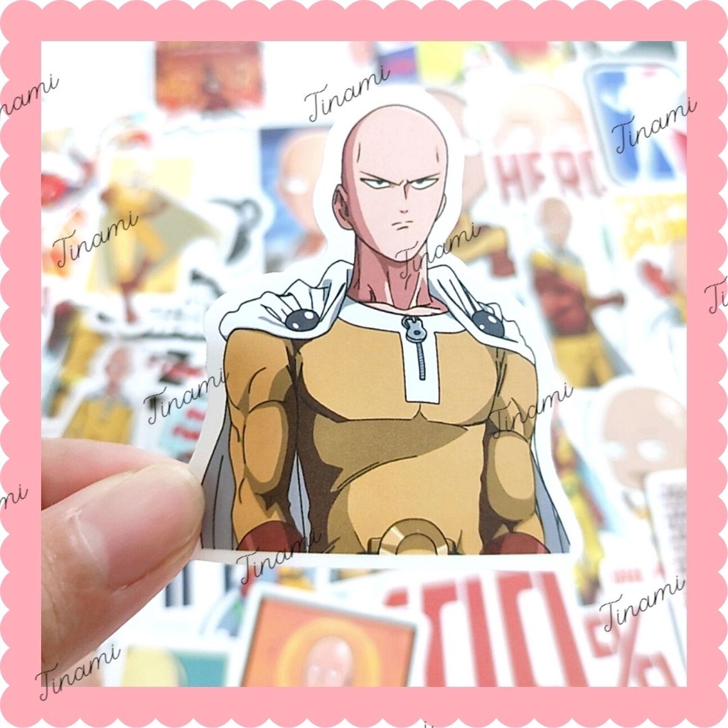 Bộ 50 Sticker Saitama Anime One Punch Man Cú đấm hủy diệt trang trí decor Tinami