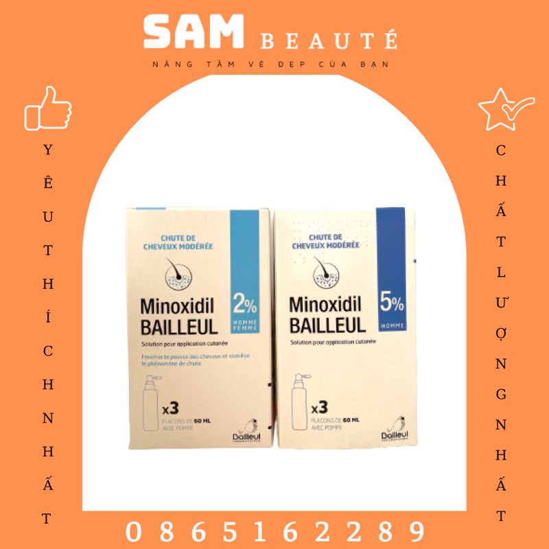 SET 3 LỌ XỊT MỌC TÓC MINOXIDIL 2%, 5%