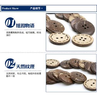 Set 50 nút gỗ 2 / 4 lỗ hình vỏ dừa làm đồ thủ công diy