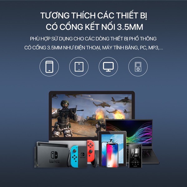 ACOME AW05 Tai nghe nhét tai có dây âm thanh HD trong rõ nghe nhạc chơi game có micro đàm thoại cổng 3.5mm