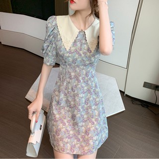 Đầm Midi Tay Ngắn Hoạ Tiết Hoa Phong Cách Bohomian