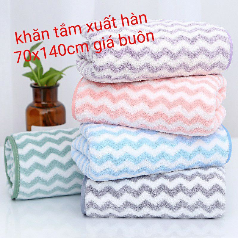 Giá sỉ! Combo 10 khăn tắm xuất hàn size 70x140cm