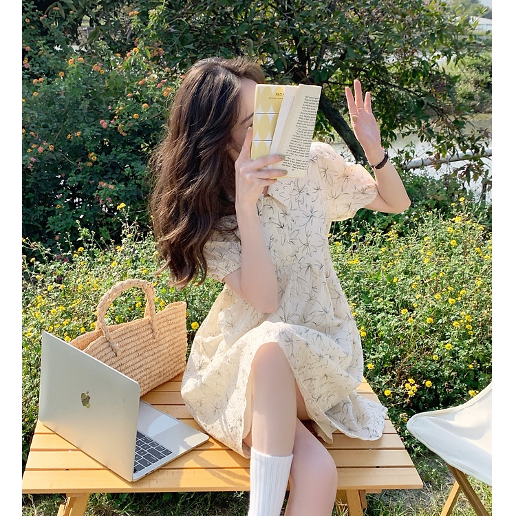 đầm midi đầm hoa nhí vintage váy tiểu thư sang chảnh đầm bigsize nữ váy nữ xinh váy đi chơi đầm đi tiệc đầm nữ