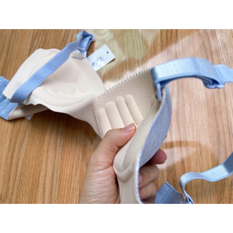 Áo Lót Nữ Su Đúc Không Gọng Nâng Ngực Bàn Tay, Quả Chéo, Họa Tiết Hình Lá