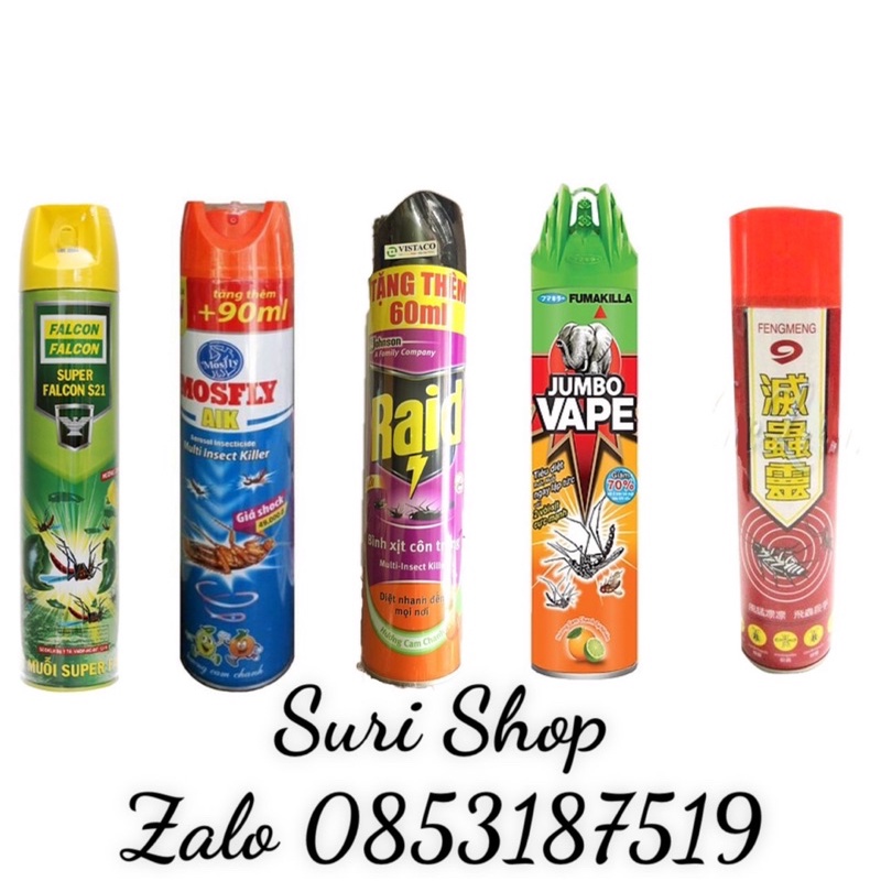 Xịt muỗi Fancon/ Moslay/ Jumbo/ RAID/ xịt số 9