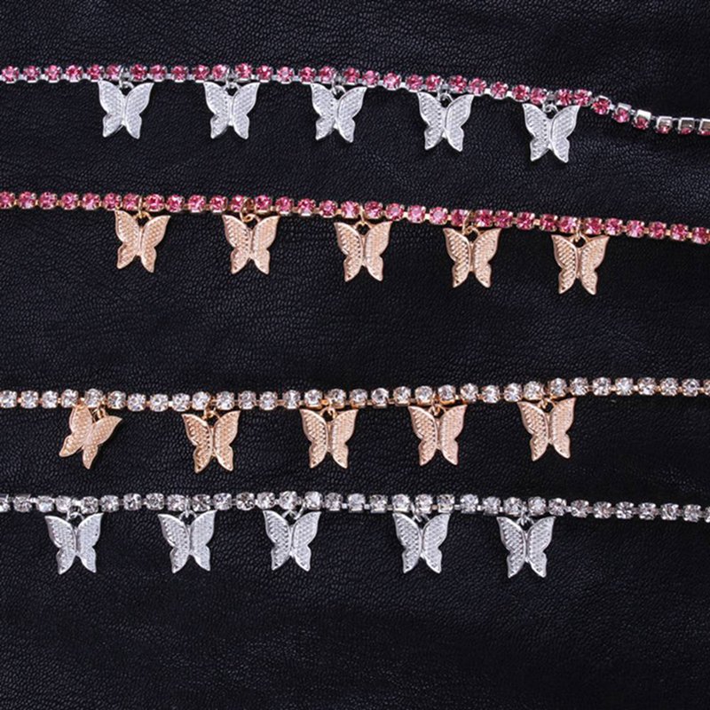 Tmdbyx BUTTERFLY BUTTERFLY Lắc Chân Phối Mặt Hình Bướm Đính Đá Lấp Lánh