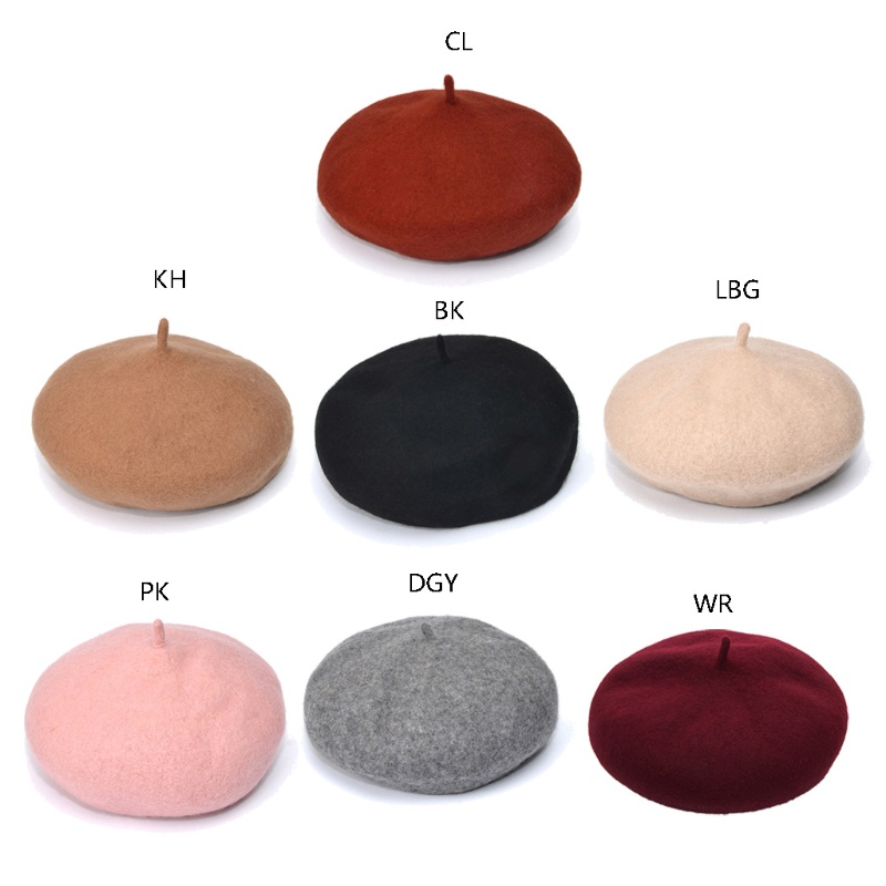 Mũ beret màu sắc cổ điển cho bé từ 2-8 tuổi