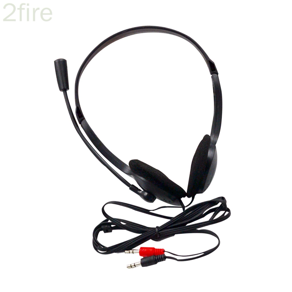 3.5mm Wired Stereo Headset Noise Cancelling Earphone Microphone Computer Laptop Headphone 2 Interfaces