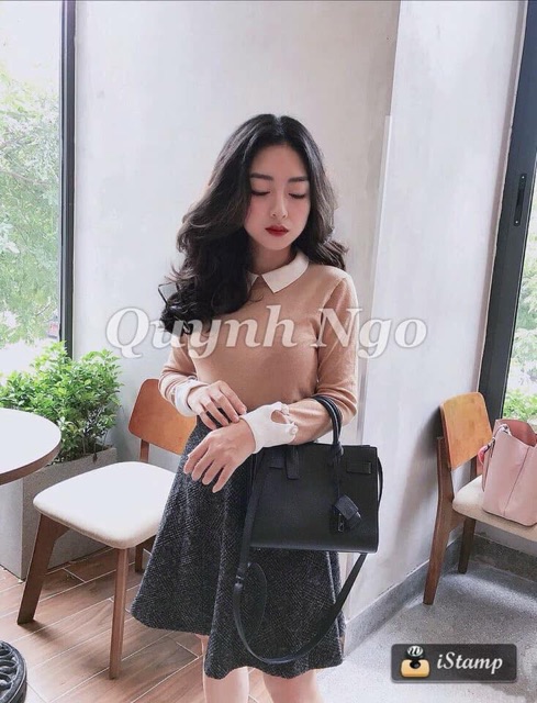 ÁO LEN CỔ PETER PAN KHUY ĐÁ ZARA TQXK