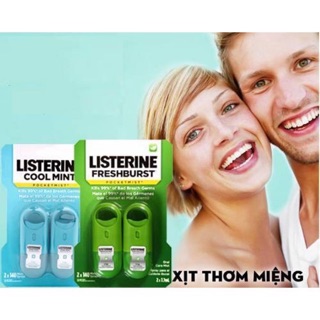 Bộ 2 chai nước xịt thơm miệng Listerine Cool Mint Pocketmist của Mỹ