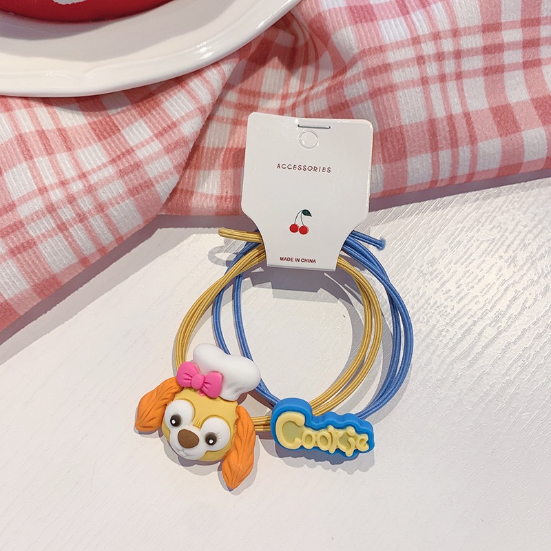 Set 2 dây cột tóc hình thú hoạt hình dễ thương cho nữ