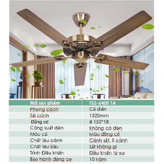 Quạt trần đèn T52-6400TA