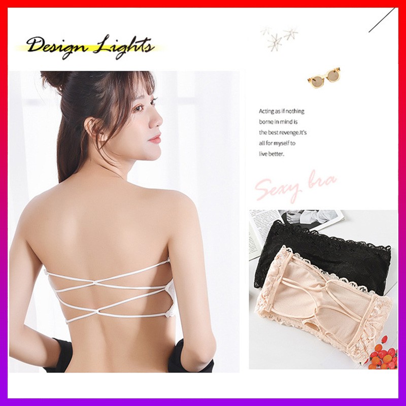 Áo ống ren ngắn đan dây chéo lưng gợi cảm