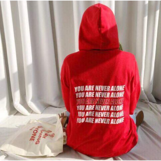 HD015 - ÁO HOODIE NEVER ĐỎ