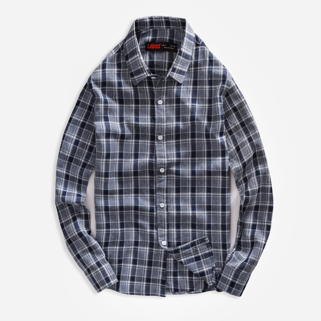 Áo sơ mi caro dài tay Lados - 8059, chất caro cotton mềm đẹp