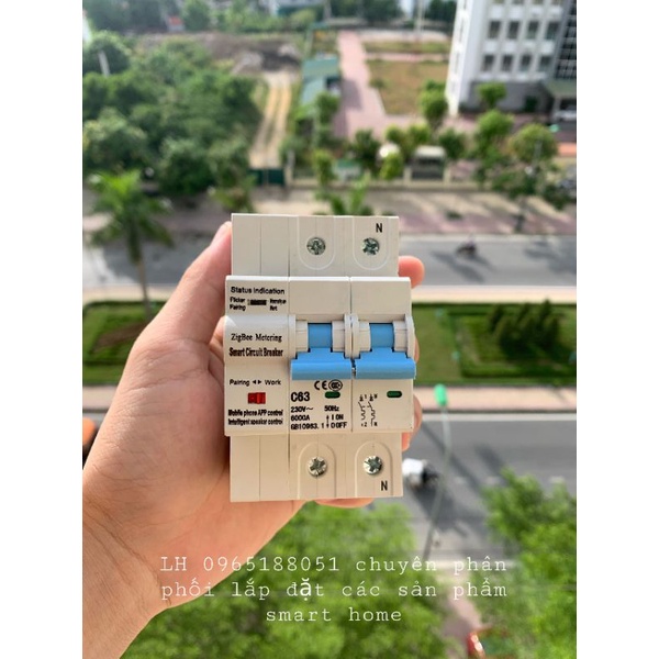 Aptomat Cầu Dao Tổng Điều Khiển Qua WIFI. ZIGBEE Tuya Có Đo Công Suất Tiêu Thụ Điện 63A/40A