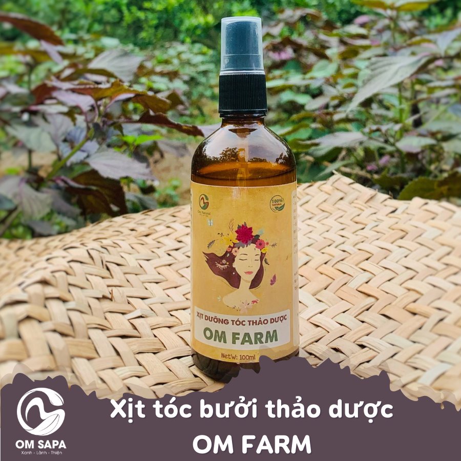 Xịt Dưỡng Tinh dầu Bưởi Thảo Dược mọc tóc Om Farm 100ml