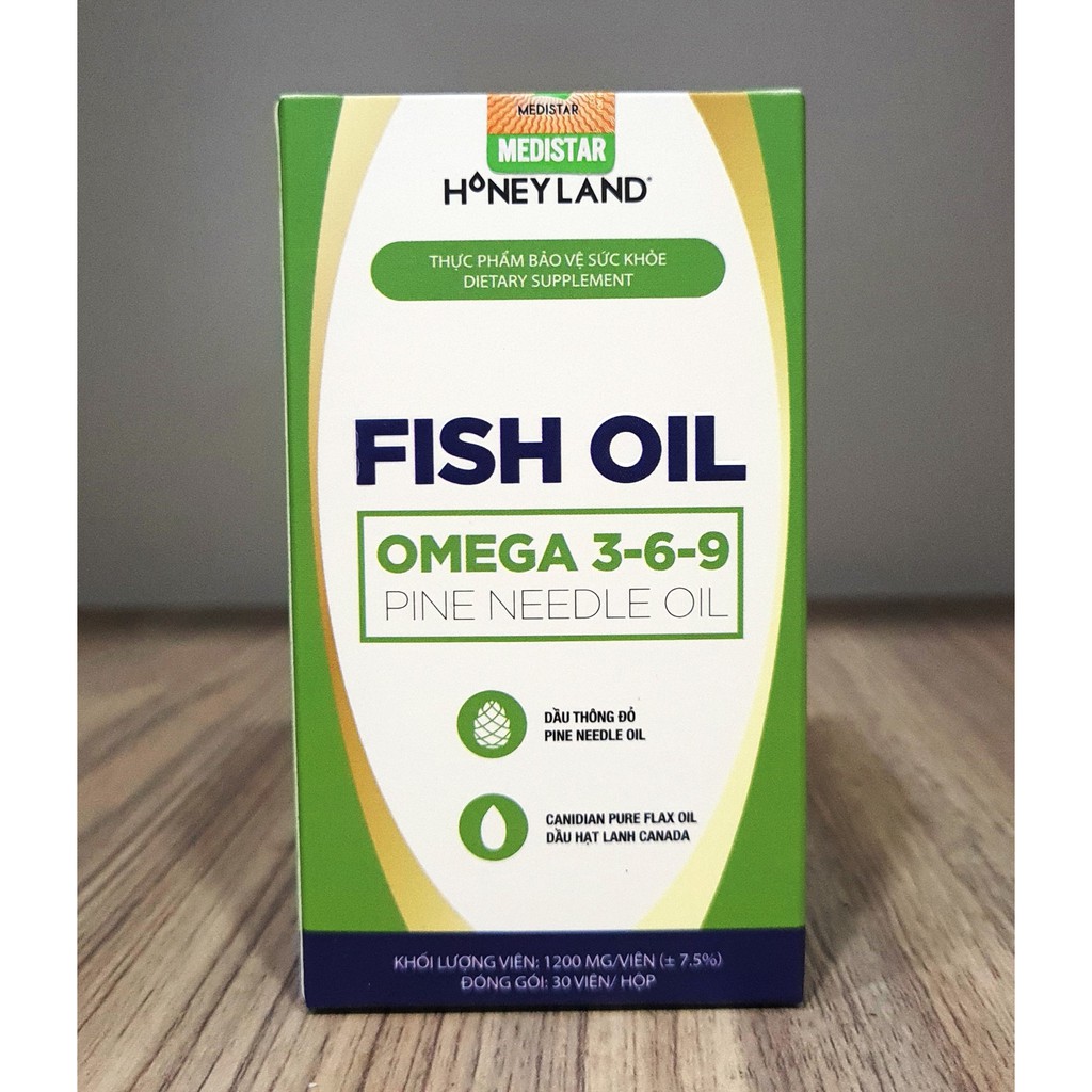 Hộp 30 viên Omega 369 (dầu cá, tinh dầu thông đỏ, tinh dầu hoa anh thảo, dầu hạt lanh Canada)