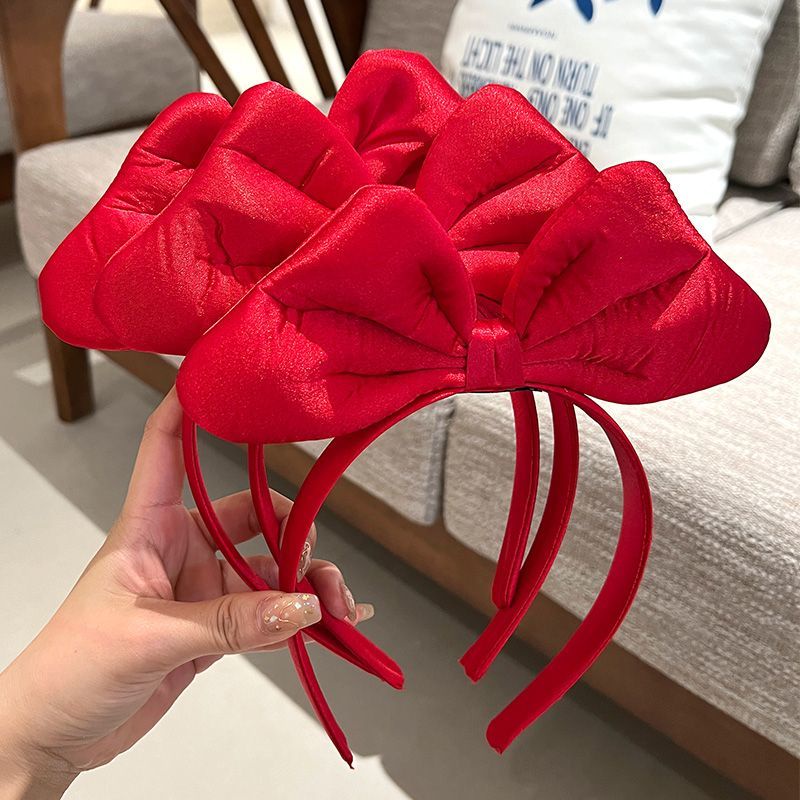 Băng Đô Nơ Đỏ Cỡ Lớn Thời Trang Thu Đông 2022 Dễ Thương Cho Nữ