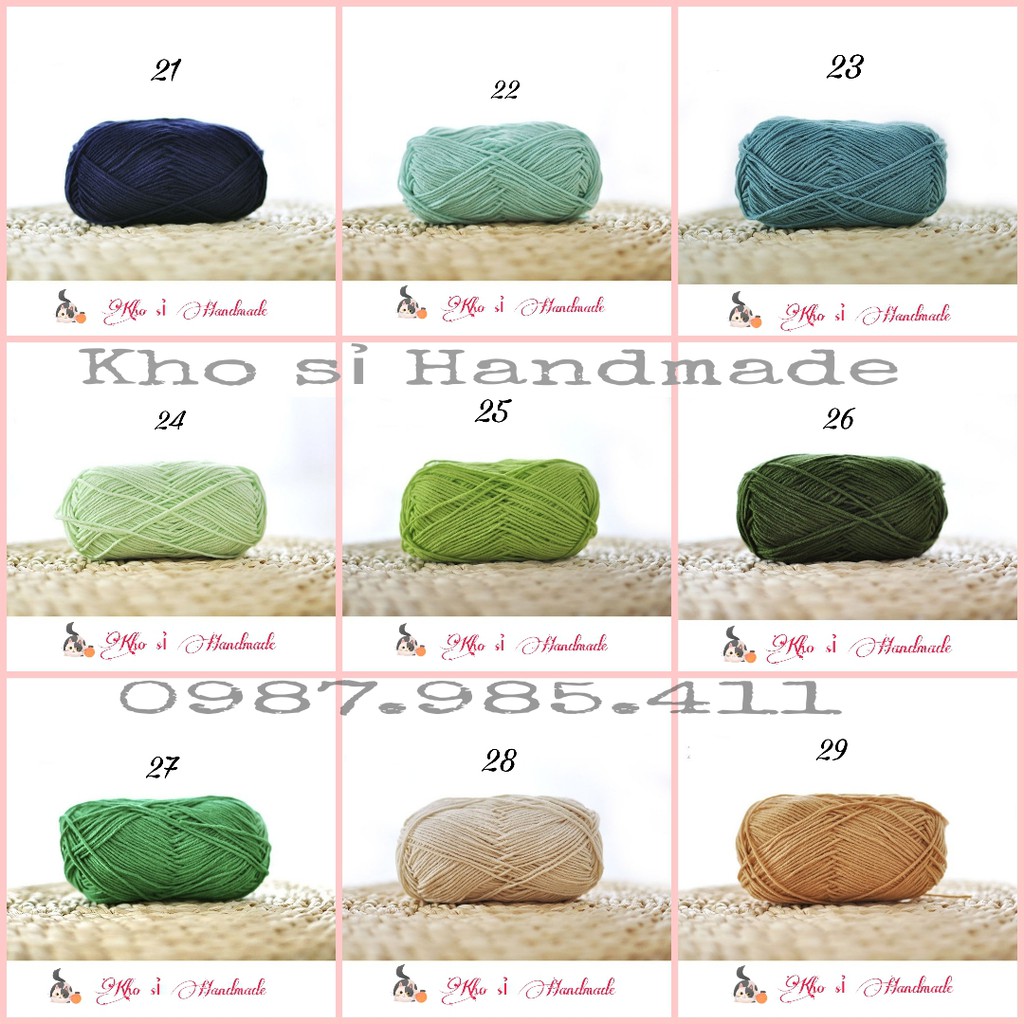 Hàng Chuẩn Loại 1 - Len Baby Yarn dành cho bé (Mã 21 đến 40)