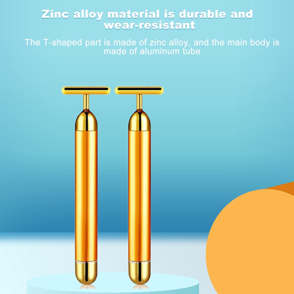 Cây Lăn Massage Mặt Tần Số Rung Mạnh Bằng Hợp Kim Kẽm Hình Chữ T Đa Năng Cho Nữ