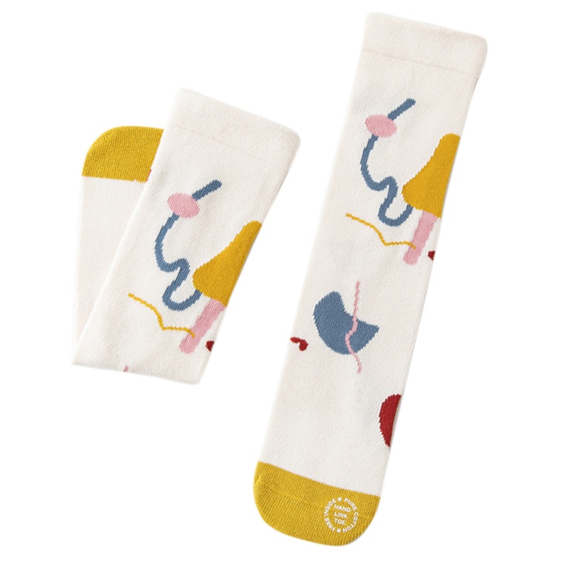 HAN Baby Children Kids Middle Tube Socks Flower Printed Spring Autumn Warm Stocking Knee High Tube Sox for Kids Boys Gir