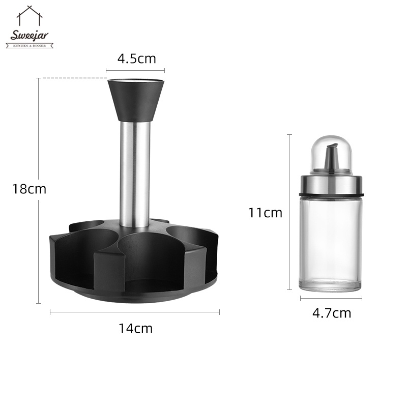 Bộ lọ đựng gia vị SWEEJAR thiết kế đế xoay 360 độ đa năng tiện dụng