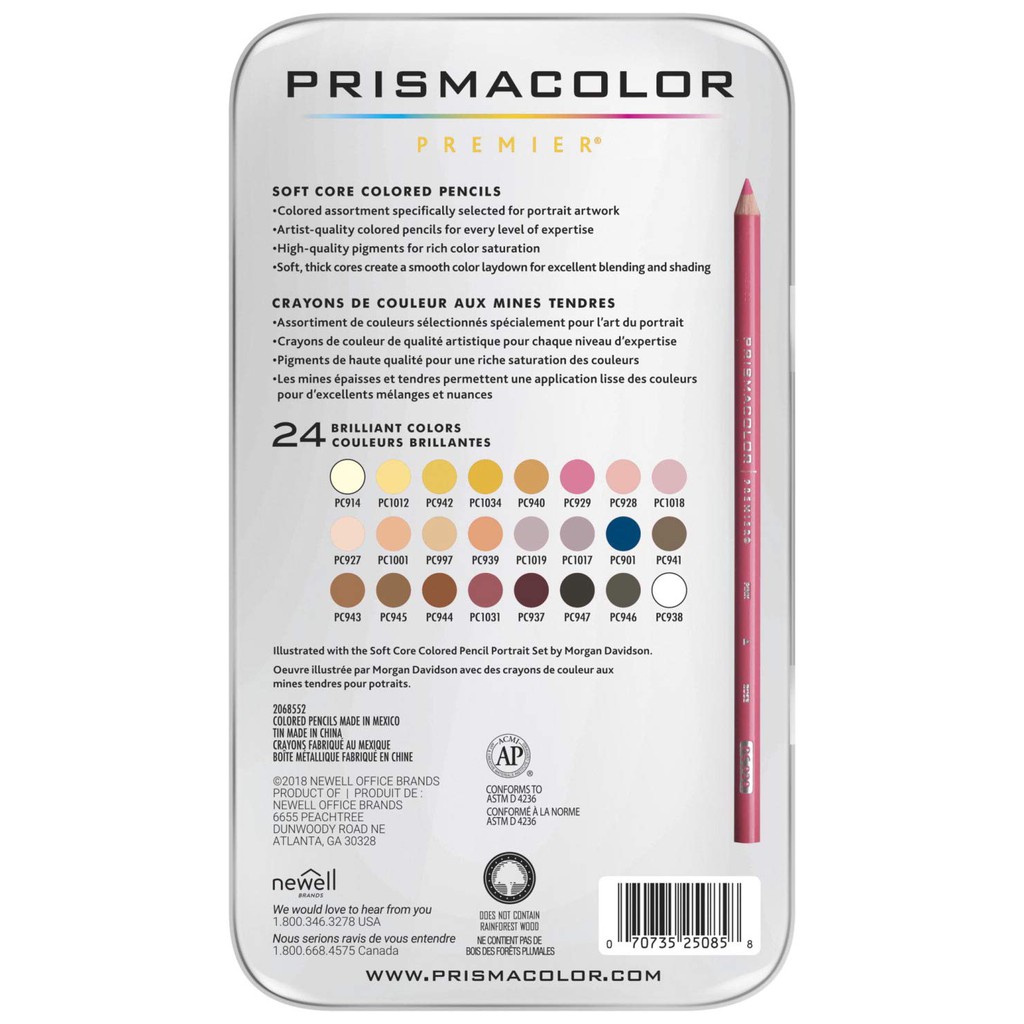 Bộ 24 bút chì màu tả da Prismacolor Premier Portrait Colored Pencil (Hộp thiếc)