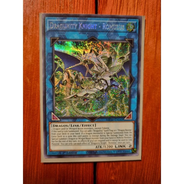 thẻ bài yugioh (dragunity knight-romulus) prismatic secret rare