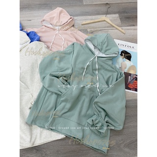 Áo hoddie nữ, ao hoddie trơn 💗Freeship💗 Form siêu rộng, có mũ dây rút phong cách uzzlang 4 màu