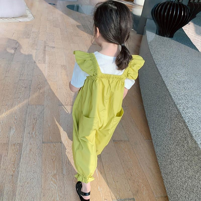 Áo liền quần phối ren kiểu dáng xinh xắn phong cách Hàn Quốc cho bé gái
