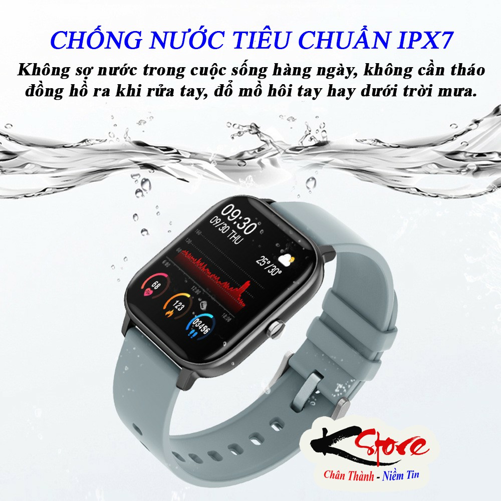 Đồng hồ thông minh Colmi P8 Thông báo Tiếng Việt, Smart watch thể thao giá rẻ chống nước thiết kế Xiaomi Amazfit GTS đẹp
