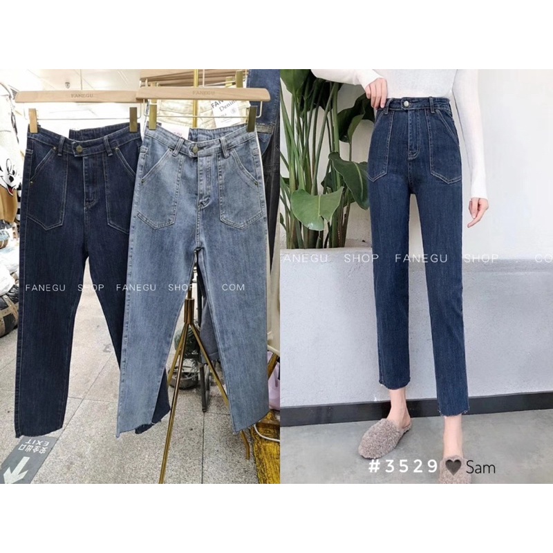 QUẦN JEANS NỮ, QUẦN ỐNG ĐỨNG PHONG CÁCH HÀN QUỐC MS24719