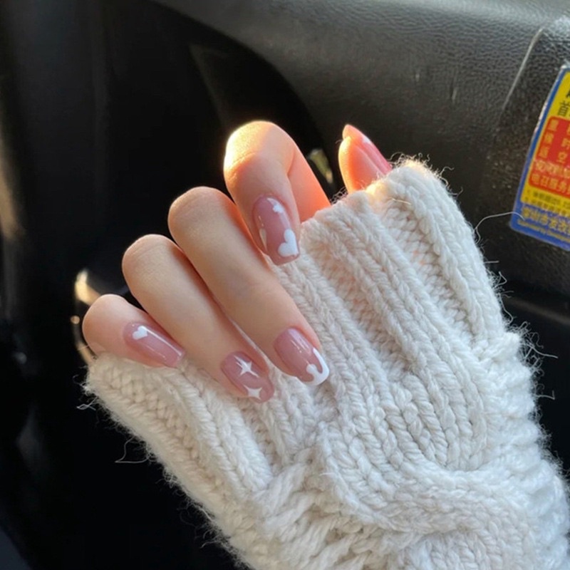 Set 24 móng tay giả NOBOX không kèm hộp đựng ( Tặng kèm keo và dũa )