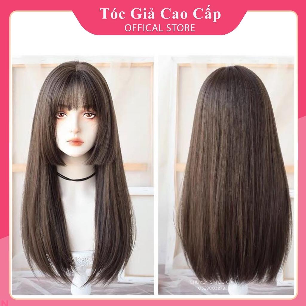 Tóc giả nữ nguyên đầu mái dày đủ mẫu, tặng kèm lưới trùm wig, BHT026