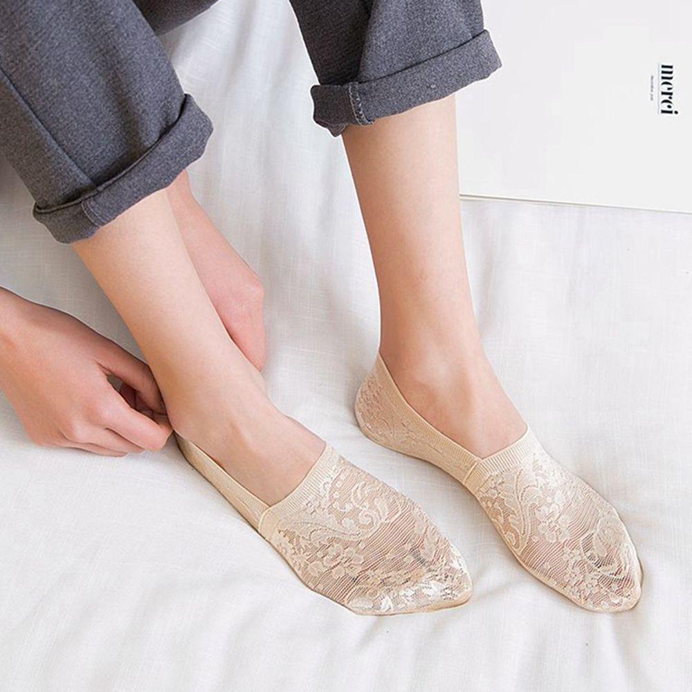 NIUYOU Vớ Cổ Thấp Chống Trượt Họa Tiết Hoa Dễ Thương