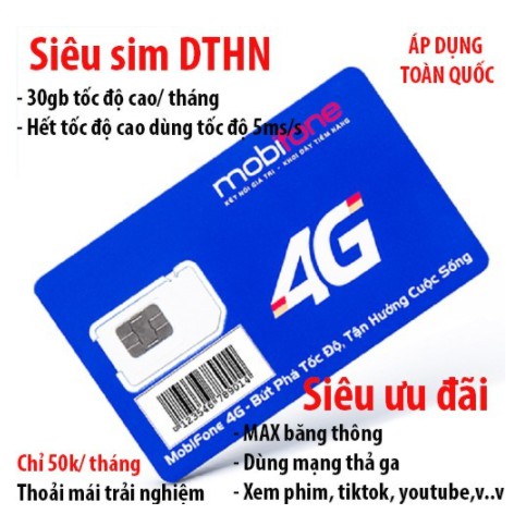 [IPHN2 - DTHN] Sim 4G Mobifone IPHN2 - DTHN MAX DATA, KHÔNG GIỚI HẠN DUNG LƯỢNG DATA