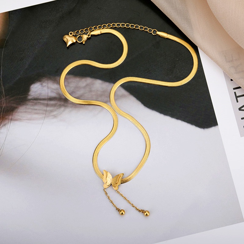 Vòng cổ nữ 100% TITAN NGUYÊN CHẤT dây chuyền bướm KHÔNG GỈ  trang sức nữ thời trang sang trọng 2021