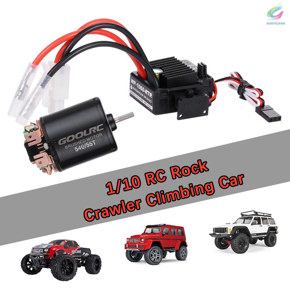 GoolRC 540 55T Brushed Motor with 60A Brushed ESC Combo for 1/10 RC Rock Crawler Climbing Car