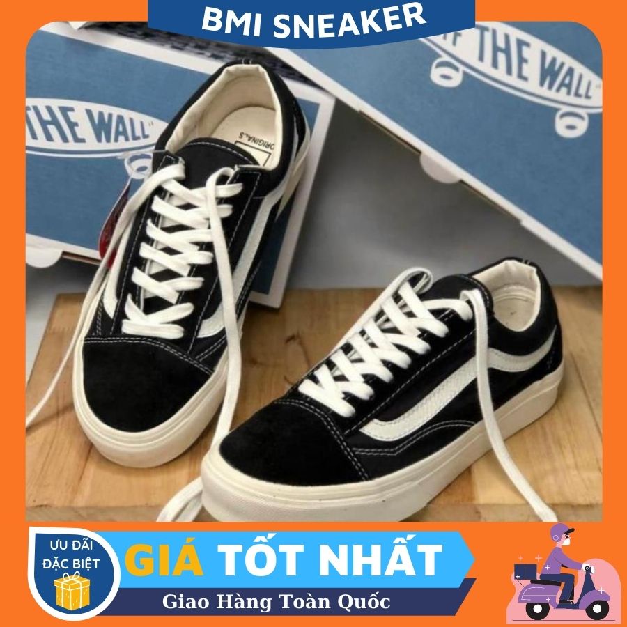 Giầy Vans Vault Old Skool Đen Trắng Vải Cao Cấp -Giày Thể Thao Nam Nữ - Bmi_sneaker