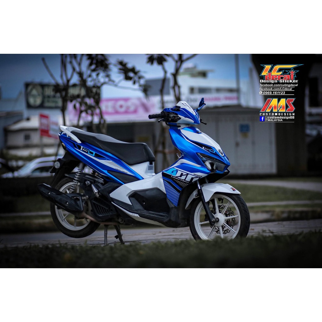 TEM RỜI mẫu ADN 2022 trắng đen cho AirBlade xanh - tem in cao cấp không bay màu